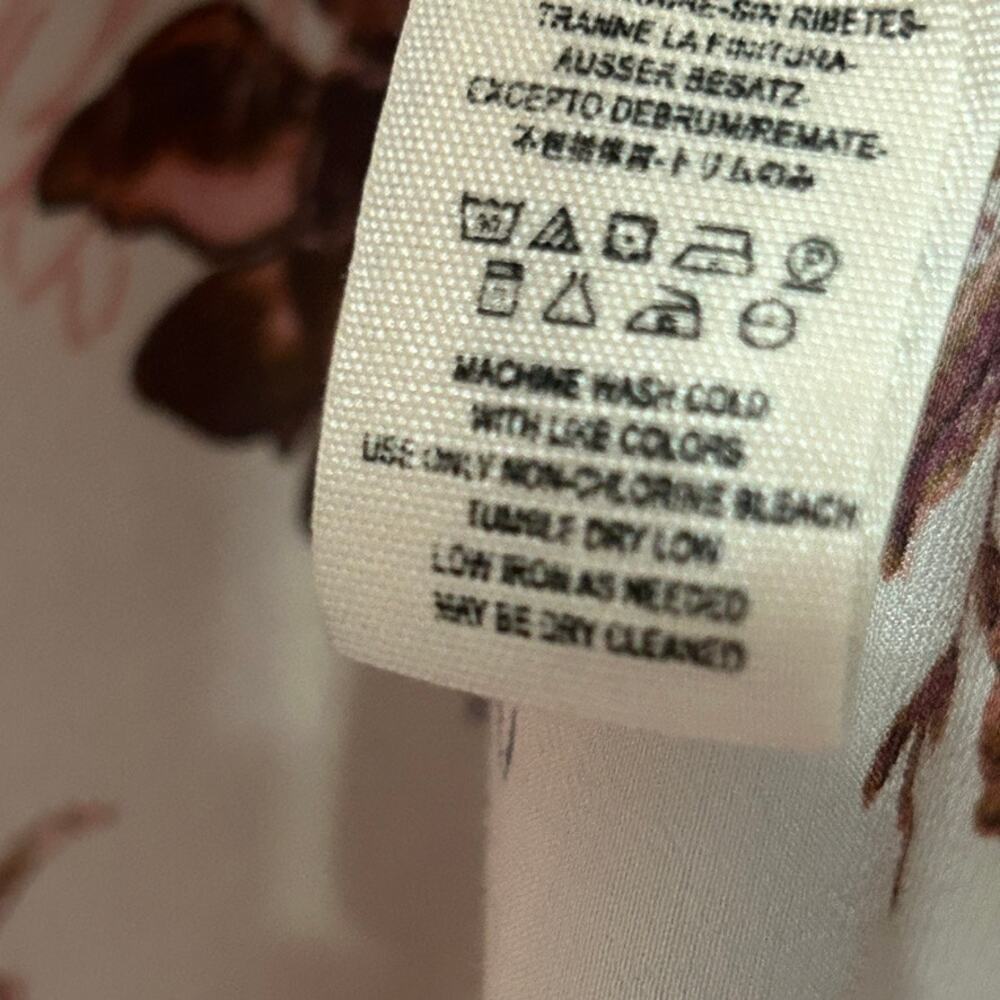 Free People Heart Beat Printed V-Neck Tunic Cream Blush Wine Colorway Size Small - Picture 8 of 13
